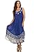 Sakkas 15009 - Alexis Embroidered Long Sleeveless Floral Caftan Dress / Cover Up - Royal Blue - OS