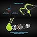MUCRO Wired Headphones in-Ear Sports Headphones for Running, Behind The Neck Headphones, Stereo and Noise Isolating Earphones with Microphone, Sweatproof Earbuds Headphone, Green