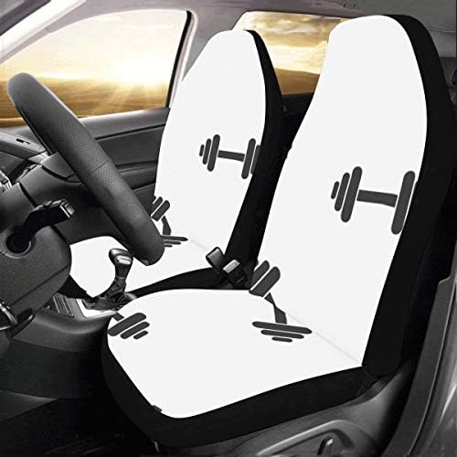 Fitness Dumbbell Exercise Custom New Universal Fit Auto Drive Car Seat Covers Protector For Women Automobile Jeep Truck Suv Vehicle Full Set Accessories For Adult Baby (set Of 2 Front)