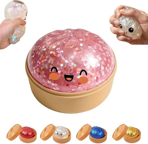Last Page® Glitter Dumpling, Glitter Dumpling Squishy Box，Soft Squeeze Bao Bun Toy