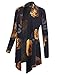 BIADANI Women's Open Front Lightweight Cardigan Floral Print 61047 Mustard X-Large