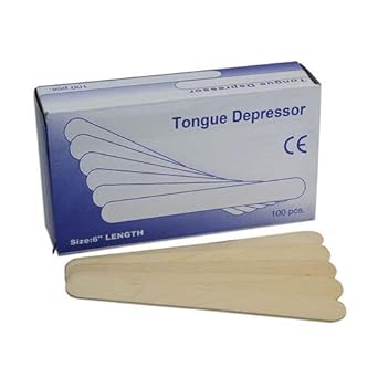 Depresor lingual de madera, 15,24 cm, paquete de 100