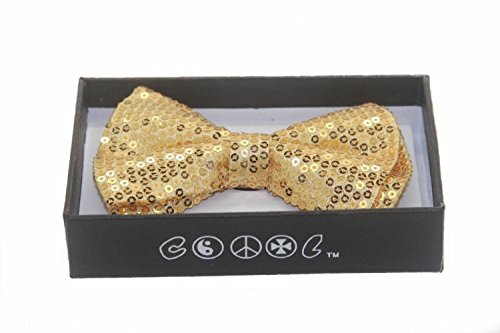 Men's Unisex Wedding Party Tuxedo gold sequin Dress Bow Tie Bowtie! Brand New in Factory Box!
