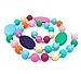 Maberry Baby Silicone Chew Necklace, Rainbow Nursing Chewable Beads Teether for Mom to Wear, Also Autism Sensory Chew Toys - BPA Free