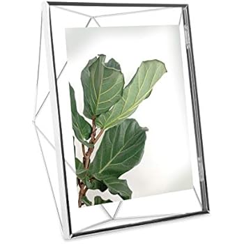 Umbra Prisma Picture Frame, 8x10 Photo Display for Desk or Wall, Chrome