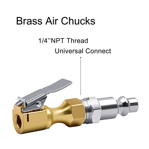 SAFELIFE Air Chuck Open Flow Heavy Duty Tire Chuck with Clip for