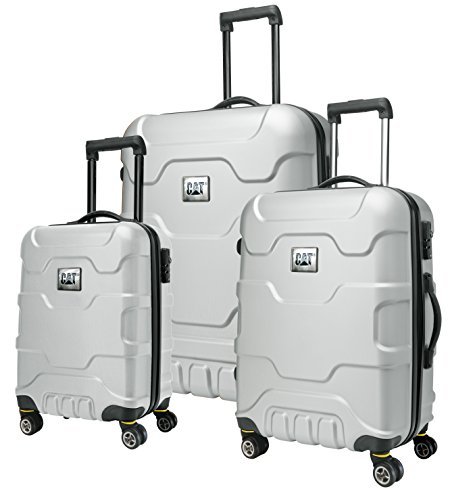 Caterpillar Roll Cage 3-Pc Hardside Lug Set with Tsa Lock, Bag Metallic