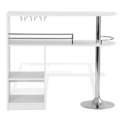 Homegear Kitchen Cocktail Bar Table White