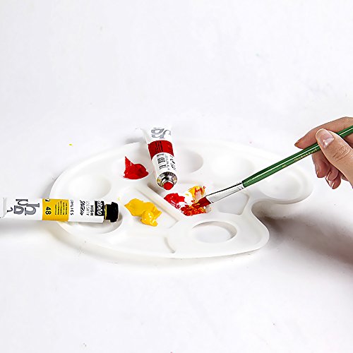 Acerich 12 Pcs Plastic Paint Palette The Artist's Palette and Paint for Acrylic Paint, Watercolor Paint, Oil Paint, Gouache Paint