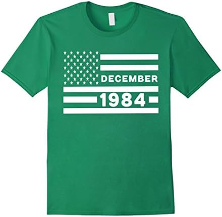 Mens American Flag December 1984 33 Years Old 33rd Birthday Shirt 3XL Kelly Green