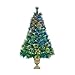 NOMA 4-Foot Pre-lit Fiber Optic Christmas Tree | LED Color-Changing Lights | Gold Glitter Tips & Potted Base
