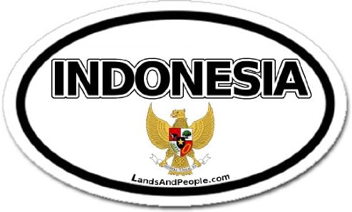 Indonesia Flag Car Bumper Sticker Decal Oval