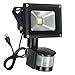 FASIHILAN 10W Motion Sensor Flood Light, Outdoor Waterproof Wall Light Fixture, 800LM PIR Sensitive Security Light, Auto ON/Off Floodlight Lamp, 6000K Intelligent Light with US 3-Plug
