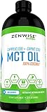 All Natural Coconut MCT Oil - 32 OZ C8 & C10 Weight & Energy Supplement - Gluten Free Formula for Metabolism Support - Great for Coffee + Drinks, Smoothies & Salad Dressings - BPA Free