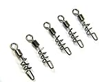 50Pcs #6 20mm 7.8'' Black Tarnish Cork Screw Cross Swirl Swivel Line Hook Connector