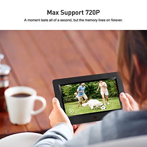 ARUNGO Digital Photo Frame Picture Frame 7 inch Digital Frame Video Music Player Support USB SD Slideshow with Remote Controller Gift Package