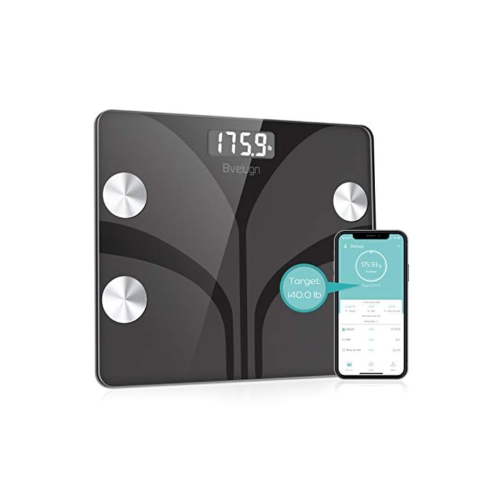 RUNSTAR Smart Body Fat Scale, Dark Black