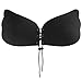 Stick on Bra, Women's Invisible Strapless Plunge Self Adhesive Bras, Reusable Magic Bra (DDD, Black)