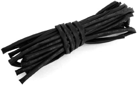 sourcingmap® Ratio 2:1 Black Polyolefin 2.5mm Dia Heat Shrink Shrinkable Tube 5M