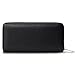 HISCOW Metal Zipper Long Wallet Black with 2 Cash Compartment - Italian Calfskin