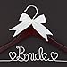 Ella Celebration Bride to Be Wedding Dress Hanger Wooden and Wire Hangers for Gown (Mahogany Wood Silver Wire)