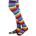MUQU Rainbow Stripe Long Socks Gloves Set - 2 Pairs Accessories Set Colorful Knit Cute Party For Women