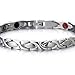 COOLSTEELANDBEYOND Steel Ladies Magnetic Bracelet with Magnets Germanium, Negative Ion, Far Infrared, Free Link Removal Kit