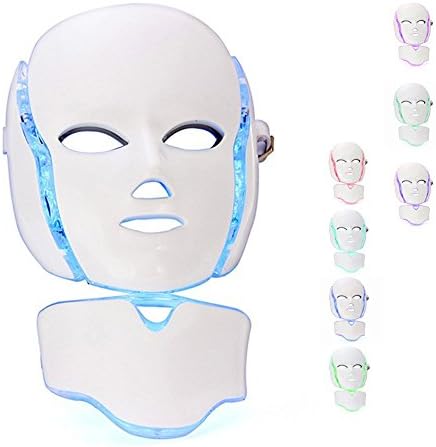 LED Photon Face&amp;Neck Mask 7 color Lights Facial Mask With Neck Attachment Beauty