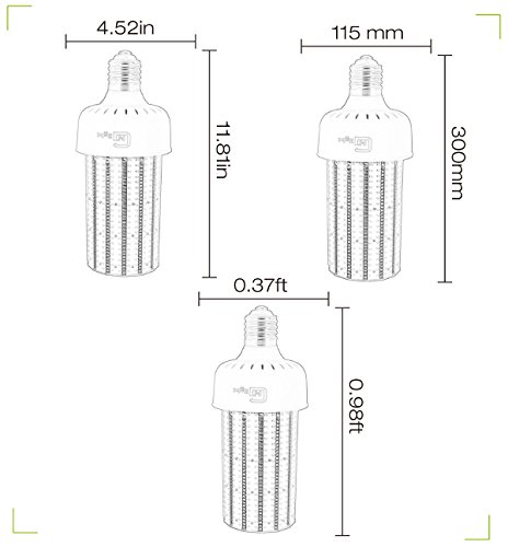 Caree-LED 480V LED Corn Cob Bulb 120W, Daylight 6000K E39 