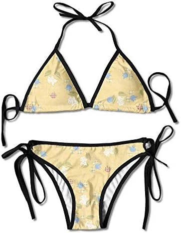 3D Flower Print Retro Flowers Custom Sexy Beach Swimwear Women's Triangle Bralette Bikini Set of 2
