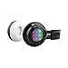 Alltrum Wireless Over-Ear Headphone Wireless Headsets for Sports, LED Light, Lightweight Style,Built-in Microphone, SD Slot, FM, Wired Modes for Smartphones / PC / Tablets,Blavk and White