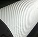 F & B LED LIGHTS White 3D Carbon Fiber Film Twill Weave Vinyl Sheet Roll Wrap (12