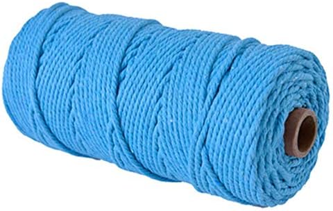 4 mm Twisted 100% Cotton Macrame Rope-in Many Colors！100 metres,Decor Craft DIY Cord, Macrame Cord, Macrame Yarn,Craft Cord. (Light Blue)