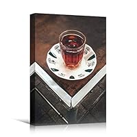 Canvas Wall Art Tea Coffee Drinks Farmhouse/Country Kitchen Multicolor Photography Relax/Calm - 12x18 inches