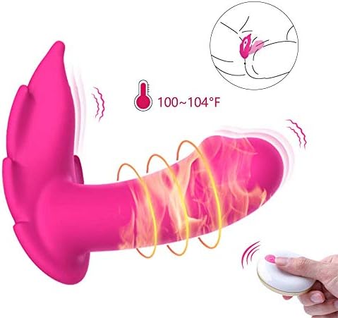 JiaoPo Wireless Remote Wearable Butterfly Vǐberate Female Toy - Multi-Speed Sports USB Rechargeable Waterproof Age bar and Heat Function to Restore The Neck, Shoulders, Back-WE0