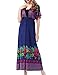 WenVen Womens Summer Plus Size V Neck Backless Casual Long Dress