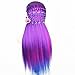 PERFEHAIR Cosmetology Mannequin Manikin Heads with Hair, Colorful Mannequin Practice Dolls Head- Synthetic Hair (Purple Series)
