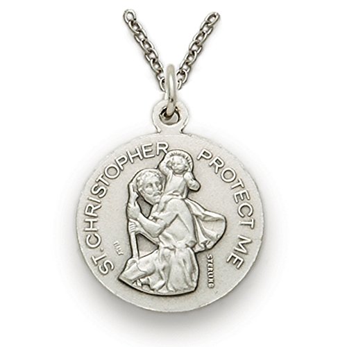 True Faith Jewelry Sterling Silver Saint Christopher Necklace Hockey