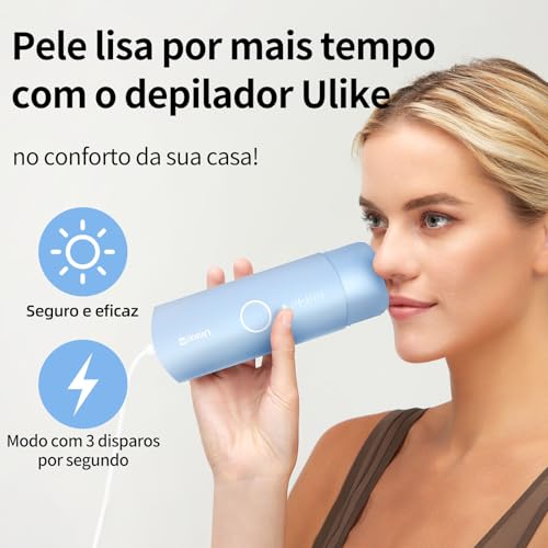 Depilador a Laser IPL Ulike ME Luz Pulsada Indolor Ice Cooling com Resfriamento Safira, 4 Modos, Disparo Automático (3/s), Depilação Corporal e Facial, Uso Doméstico, Certificado pela ANVISA, Bivolt, Presente Ideal Feminino