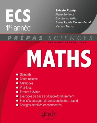 Mathématiques, ECS, 1re année