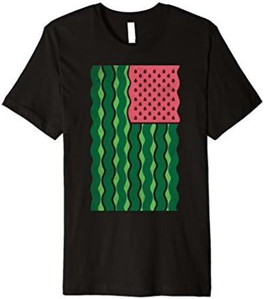Mens American Summer: Watermelon Vertical Flag Graphic T-short Large Black