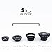 iPhone Lens 4 in 1 Magnetic Kit FishEye 180 Degree & 0.67 Wide Angle & Telephoto Zoom In 2x & Macro for iPhone 6 6+ 6S 5C/S 5 Android SmartPhones + With Free Bonus Tripod & Soft Microfiber Cloth