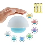 Firlar Tumbler Mushroom Night Light Include 3 Battery, 7 Color Tap Touch Sensor Portable Dimmable LED Nightlights Best Gift for Baby Bedroom Nursery