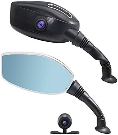 CAPTIANKN Motorcycle Rearview Mirror Camera, 2.7-Inch Screen Automatic Recorder Cam Loop Recording Dual-Lens Video Recorder