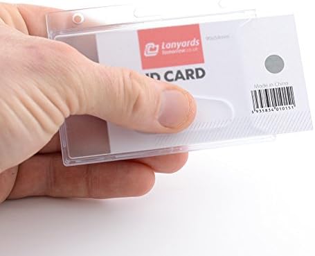 CKB Ltd® 100x Clear Enclosed Rigid with Ejection Slot Closed Faced ID Card Badge Holders Single Sided Horizontal/Landscape Identity Plastic Pass Protector - Image 5