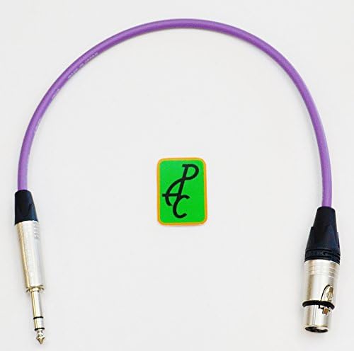 2 ft Canare Quad Balanced Patch Cable Violet Neutrik XLR Female - 1/4" TRS