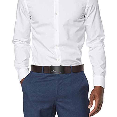 Mens Belt Brown, Ratchet Belt Dress with 1 3/8\