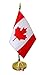 Canadian Flag 4x6 Inch with Base and Flag Lapel Pin Bundle