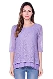 Bearsland Maternity Women's Lace Breastfeeding Nursing Tops,Purple,Large