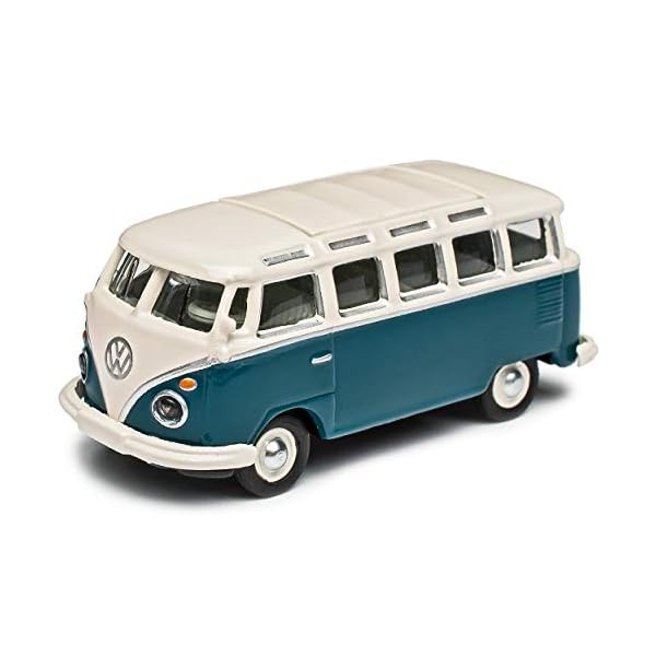 Volkwagen T1 C Bus Samba Blau Weiss Bully Bus 1950-1967 H0 1/87 Schuco Modell Auto mit individiuellem Wunschkennzeichen – Bild 3